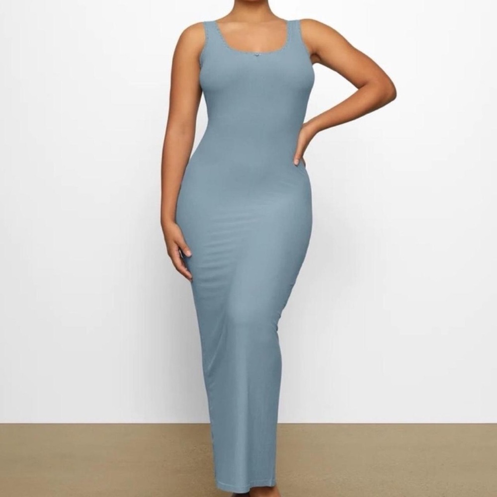 SKIMS Scoop neck soft lounge dress arctic S NWT